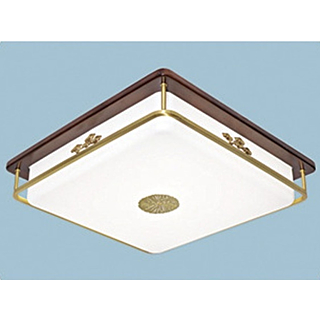 Đèn ốp trần đồng vuông đế gỗ OD3117