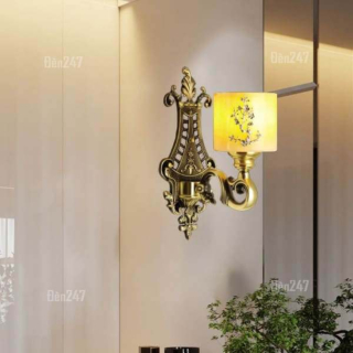 Đèn tường đồng chao đá thiên nhiên VD1246/1
