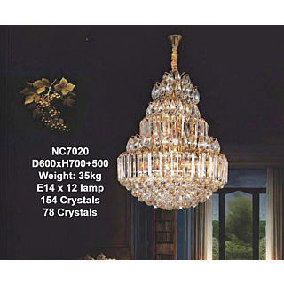 Đèn chùm pha lê K9 thân hợp kim NC7020