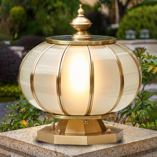 Đèn Trụ Cổng Sân Vườn năng lượng mặt trời Bằng Đồng Cao Cấp TD-2110