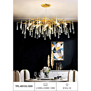 Đèn thả pha lê hình elip TPL-6013/L1200
