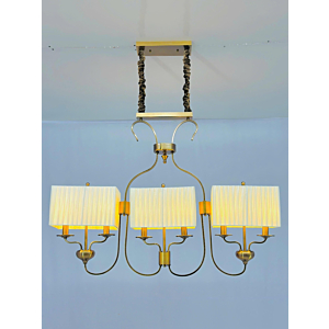 Đèn chùm mạ đồng chóa vải vuông DC1001T6