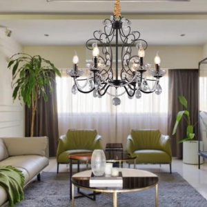 Đèn trang trí Hoàng Gia 6 tay màu đen DC171T6D