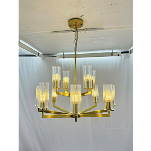 Đèn tháp vàng 12 tay chóa thủy tinh DC29