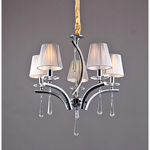 Đèn chùm Inox chóa vải 5 tay DC308T5