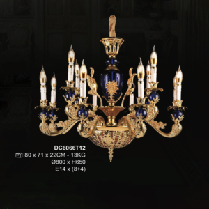 Đèn chùm tân cổ điển thân tím 12 tay DC6066T12