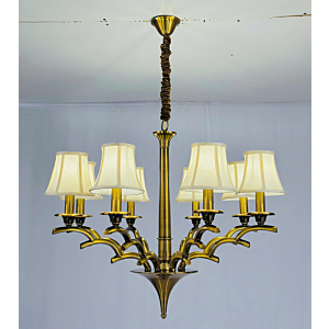 Đèn chùm Cánh Phượng chóa vải 8 tay uốn cong xếp lớp DC9011T8