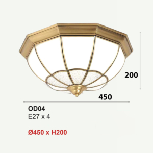 Đèn ốp trần đồng đường kính 45cm OD04T450