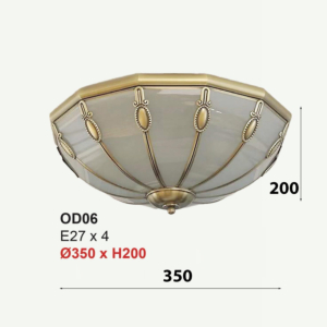 Đèn ốp trần đồng tân cổ điển đường kính 35cm OD06T350