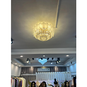 Đèn ốp trần nhỏ pha lê trắng đường kính 55cm OTPL8717T550