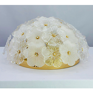 Đèn mâm ốp trần hình hoa pha lê cao cấp OTPL051