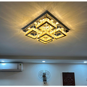 Đèn mâm ốp trần pha lê vuông 60cm OTPL07