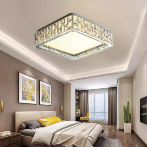 Đèn mâm ốp trần pha lê hình vuông 55cm OTPL3512V