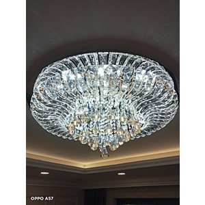 Đèn mâm ốp trần pha lê Led 3 chế độ đường kính 80cm OTPL3513T800