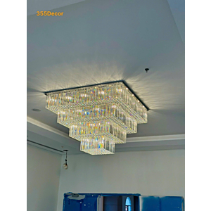 Đèn ốp trần pha lê K9 vuông 1.6m OTPL355