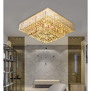 Đèn mâm ốp trần pha lê vuông 80cm OTPL40406V800