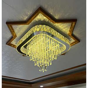 Đèn mâm ốp trần pha lê vuông 50cm OTPL6384V