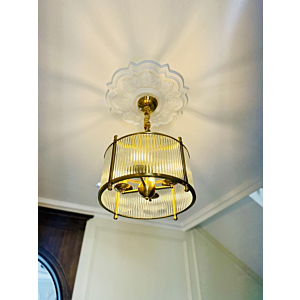 Đèn chùm thả trần đồng kính đường kính 30cm TD02T300