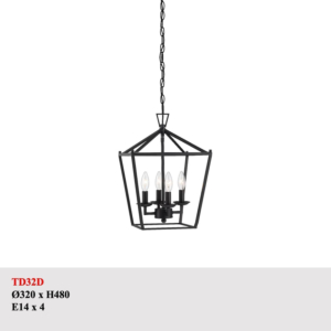 Đèn thả tối giản màu đen TD32D