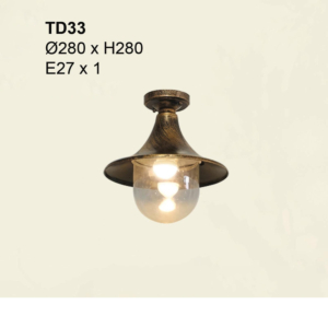 Đèn ốp trần ban công hình tròn màu vàng TD33OP