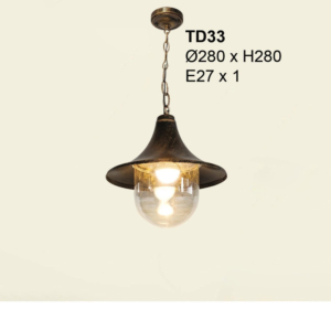 Đèn thả trần ban công hình tròn màu vàng TD33THA