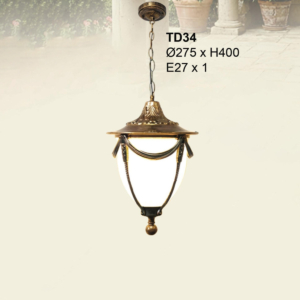 Đèn thả trần ban công màu vàng TD34THA