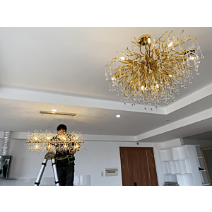 Đèn thả trang trí pha lê cành vàng đường kính 80cm TPL05T800