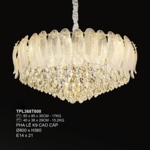 Đèn thả pha lê lá đường kính 80cm TPL368T800