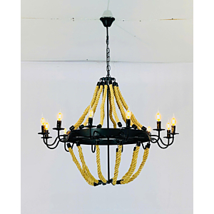 Đèn trang trí bằng dây thừng vàng 12 tay TTK34