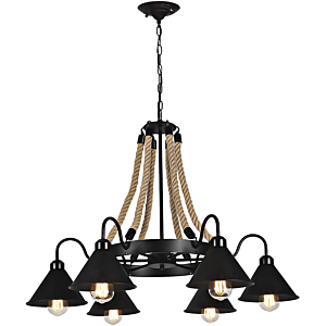 Đèn thả trang trí mộc 6 tay TTK37