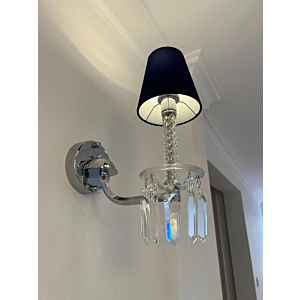 Đèn tường pha lê chóa vải tím 1 tay VDC8119T1