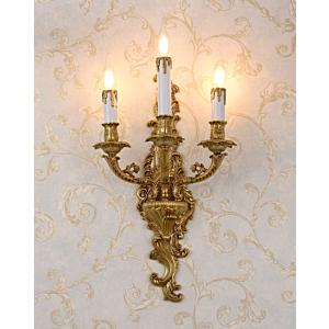 Đèn tường hợp kim mạ đồng vàng 3 tay nến VDC9071T3