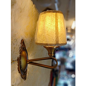 Đèn tường mạ đồng chóa vải 1 tay màu kem hạt dẻ VDC9665T1