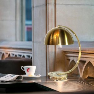 Đèn Bàn Trang Trí Cao Cấp Chân Đá Thân Xi Vàng DB8017