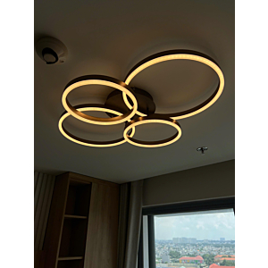 Đèn ốp trần 4 hình tròn màu nâu dài 86cm OT1099T4-NAU