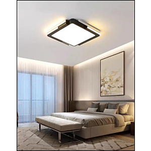 Đèn ốp trần hình vuông màu đen đường kính 50cm OT75V-DEN