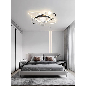 Đèn ốp trần có kèm quạt đảo màu đen có chiều đỉnh ánh sáng OTQ83105DEN