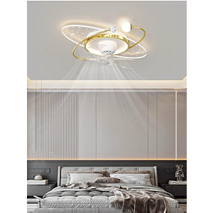 Đèn ốp trần có kèm quạt đảo màu vàng có chiều đỉnh ánh sáng OTQ83105VANG