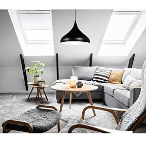 Đèn thả Decor trang trí đường kính 30cm màu Đen lòng Trắng TCF21-LongTrang