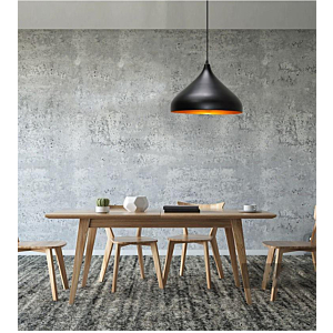 Đèn thả Decor trang trí đường kính 30cm màu Đen lòng Vàng TCF21-LongVang