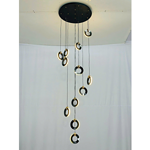 Đèn mâm ốp trần 12 vòng tròn Led đường kính 55cm THD0881T12