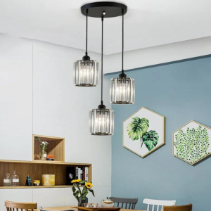 Đèn thả pha lê 3 bóng đế Tròn THD22T3-DeTron