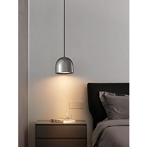 Đèn thả điều chỉnh chiều dài sau khi lắp đặt màu Xám đường kính 8cm THD24Xam