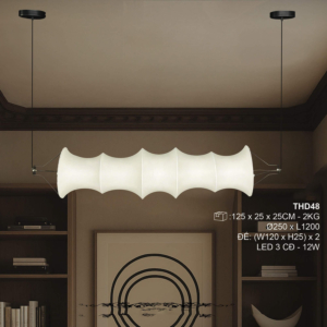 Đèn thả nghệ thuật vải tơ cao cấp dài 1.2m THD48