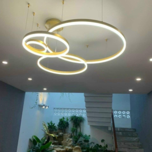 Đèn thả Led 4 vòng tròn màu vàng ánh sáng 3 chế độ THD7046VANG