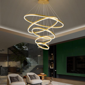 Đèn thả 5 vòng tròn Led 3 chế độ màu đường kính 1.2m THD7051T5VANG-T1200