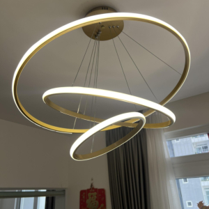 Đèn thả Led 3 vòng tròn màu vàng đường kính 70cm THD7087VANG