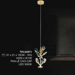 Đèn thả pha lê đơn dài 2m TPL039T1