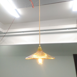 Đèn Thả hiện đại Xi Vàng Chao Thủy Tinh Màu Trà TT23B