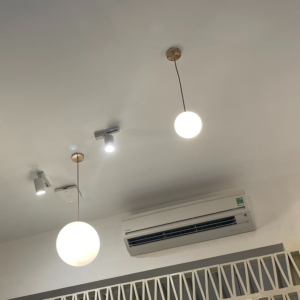 Đèn thả cầu mặt trăng nắp vàng D150 TT41V/150